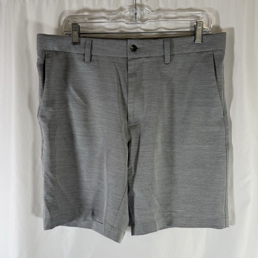 Callaway Golf Shorts Men's 34 Grey Performance Athletic Pockets Button Zip